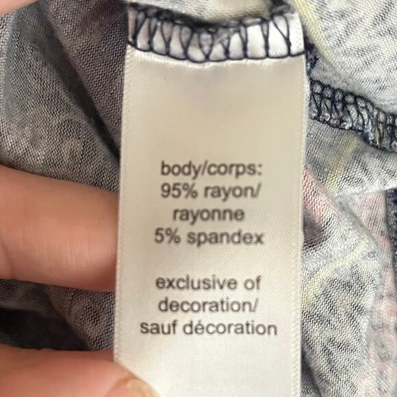 Maurices Women's Tank 2/XL Blue Bohemian Coastal Flowy Floral Crochet Cottage - Picture 7 of 8